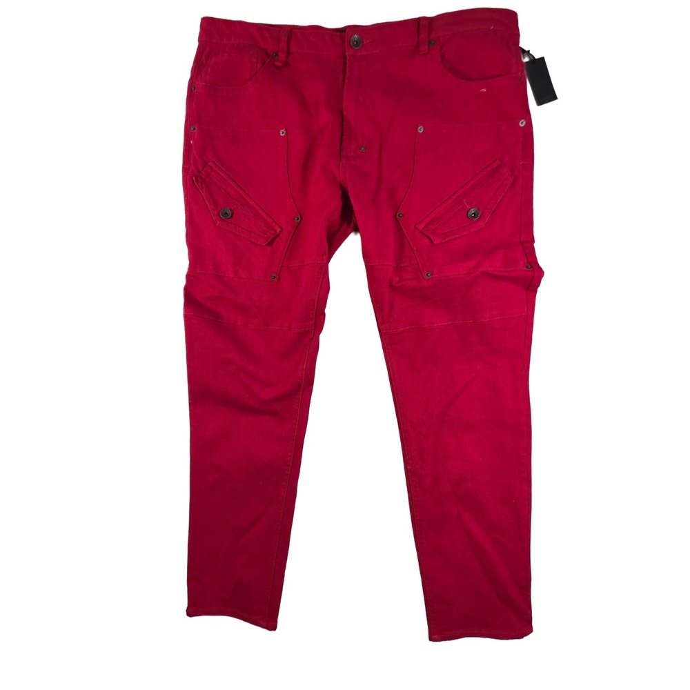 AKOO Metro Jean Mens 42 Skulk Fit Chili Pepper Red Slim Fit Denim Pants NWT
